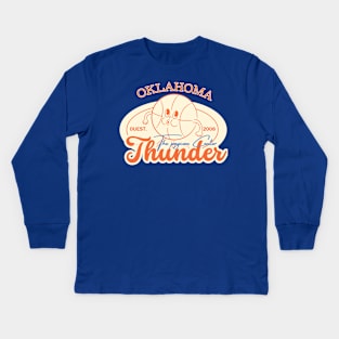 vintage okc thunder basketball Kids Long Sleeve T-Shirt